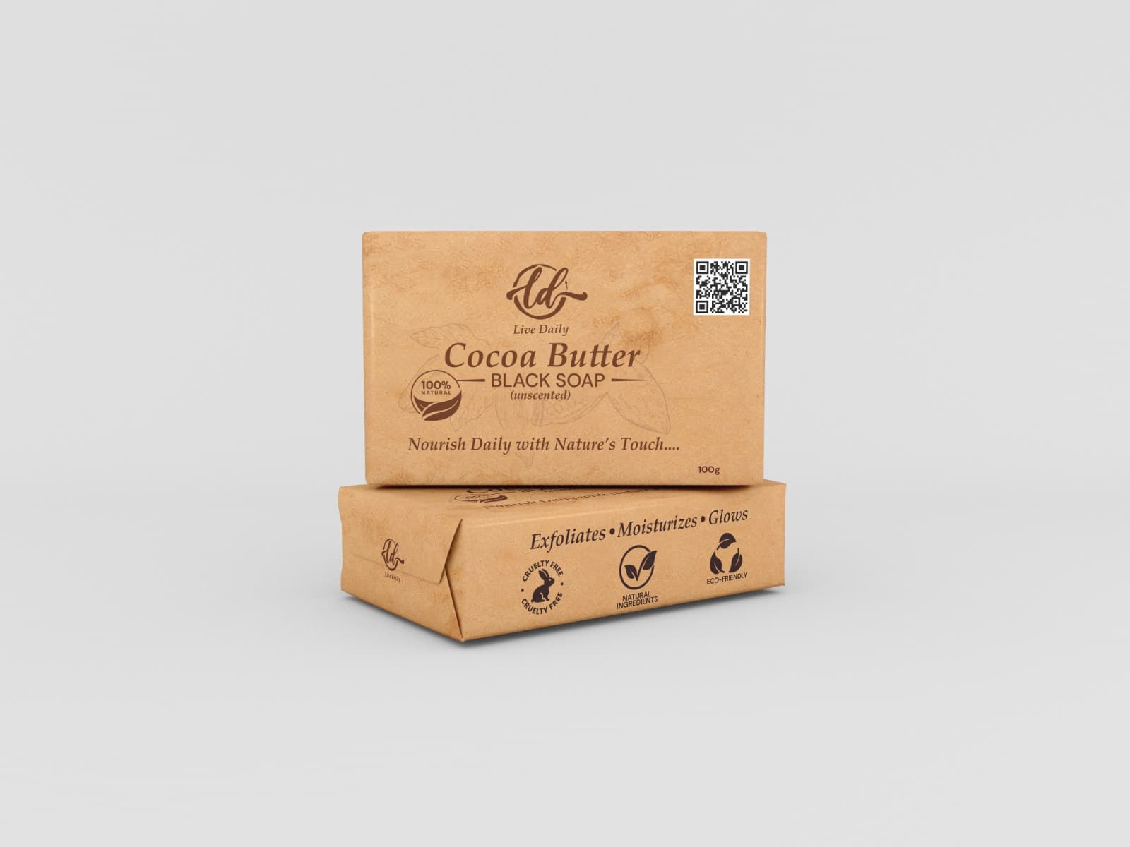 Cocoa Butter Black Soap — Fragrance-Free